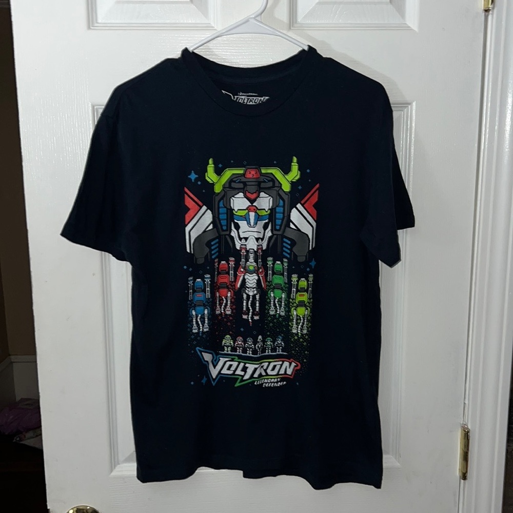 Voltron Legendary Defender 8-bit Lootwear Exclusive Graphic Black T-Shirt Sz M
